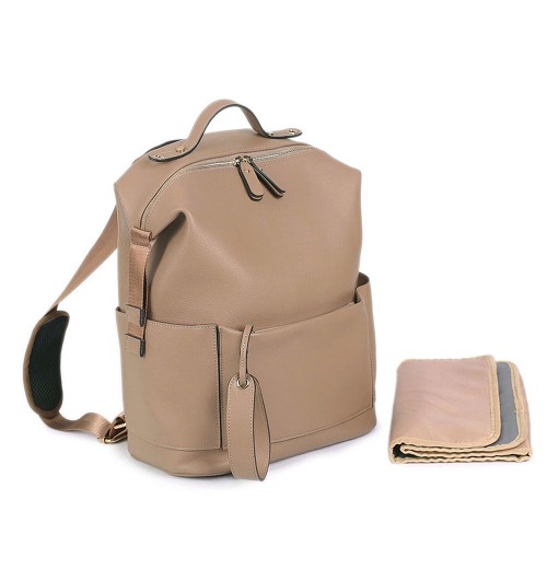 Faux Leather Diaper Bag Backpack